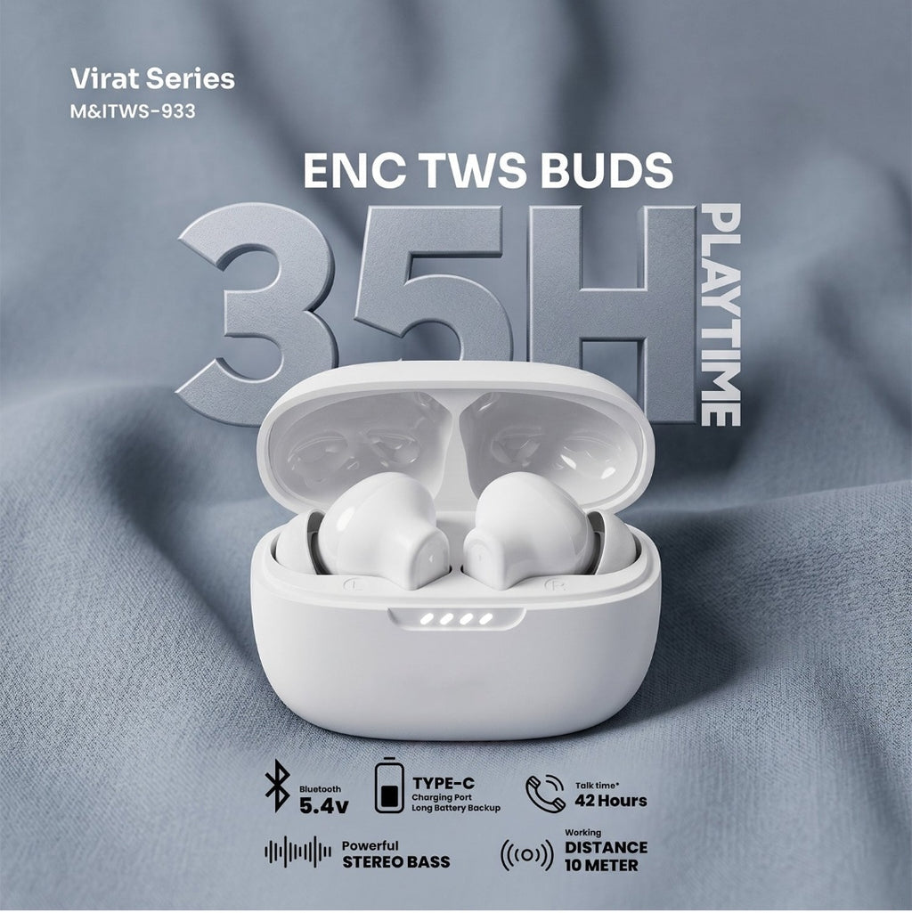 } Virat ENC Wireless Earbuds – 35H Battery & Deep