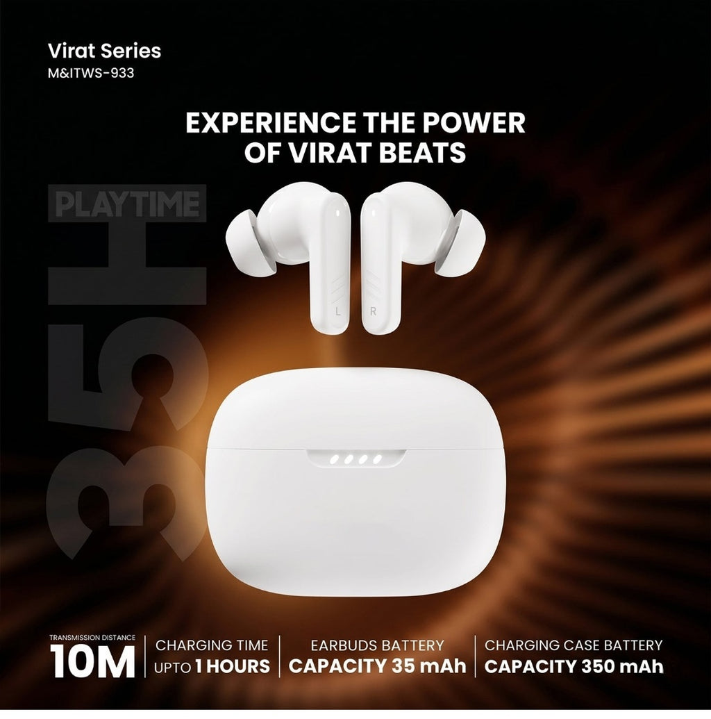 } Virat ENC Wireless Earbuds – 35H Battery & Deep