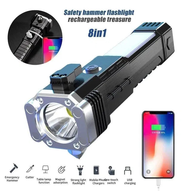 🔦 German Super Flashlight – 8 in 1 Multifunction Tool