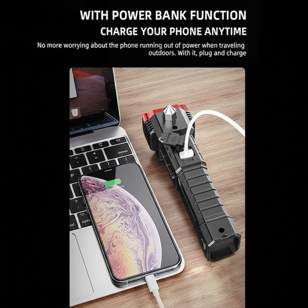 🔦 German Super Flashlight – 8 in 1 Multifunction Tool